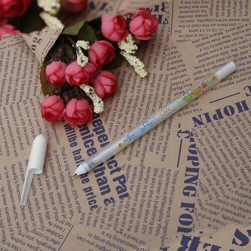 1PC White Hook Liner Pens Signature Marker Black Paper Highlighter Reviser 0.8mm