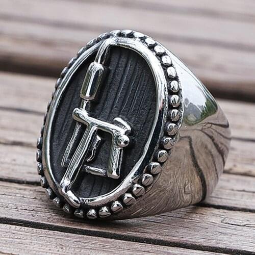 Gothic Tattoo Machine Signet Ring Men Women Stainless Steel Biker Rings Cool Hip Hop Punk Rock Ring Best Gift For Friend