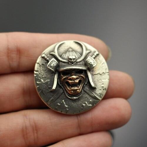 DIY leather craft ancient warrior design round screws decoration wallet button solid brass material