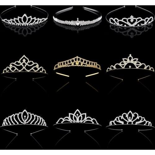 Bridal Tiaras Crowns Headband Woman Girls Crystal Rhinestone Hairbands Wedding Hair Accessories Bride Head Ornament