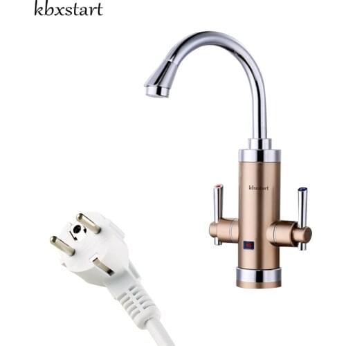 Kbxstart Kitchen Water Heater Faucet Two handle 3400W Electric Instant Hot Water Heat Tap Cocina Torneira Aquecedor Not A Boiler