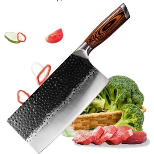 Liang Da Forged Blade Kitchen Knives 5Cr15 Stainless Steel Chef Chopping Slicing Knife Utility Kitchen Cleaver Non-stick Blade
