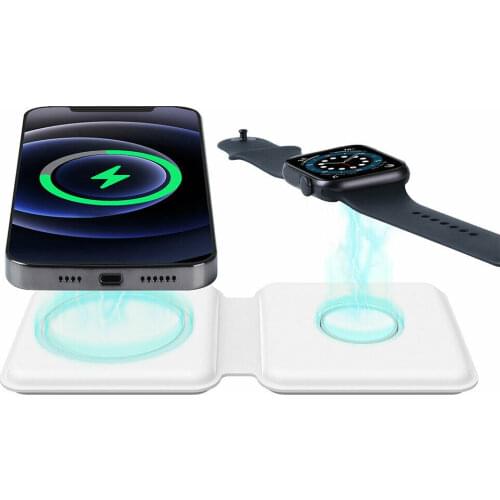 2in1 15W Magnetic Wireless Charger For iPhone 12/Pro/Mni/Pro Max Wireless Fast Charging for Airpods Watch 6 5 4 3