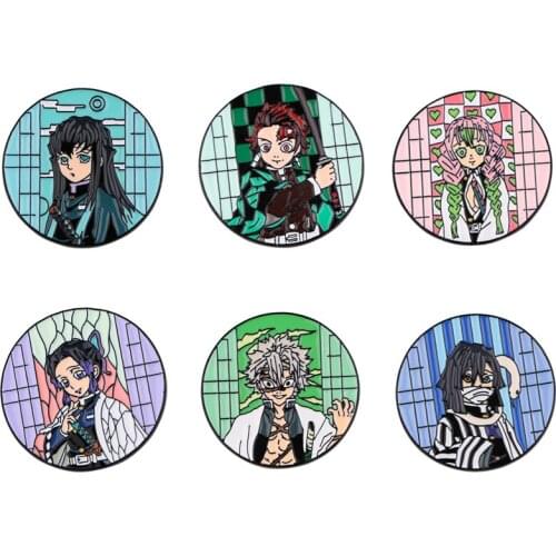 G2306 Anime Demon Slayer Pins Metal Badges Brooch lapel Pin For Women Men Clothes On The Backpack Accessories jewelry