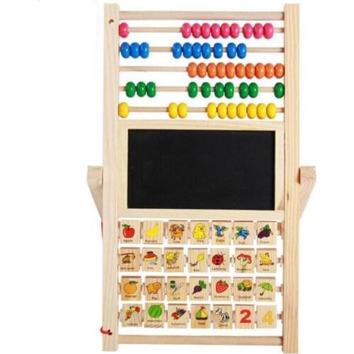 Multifunction Wooden Kids Drawing Board Abacus Early Math Toys for Children