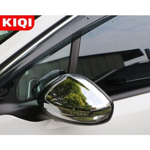 KIQI Car Stickers for Peugeot 208 2015 - 2019 ABS Chrome Side Rearview Mirror Cover Protection Sequins Trim Sticker