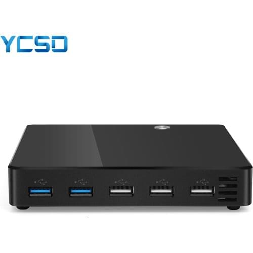 YCSD Mini PC Intel Pentium 2117U Micro Desktop Computer Windows XP 7 10 Gigabit Ethernet 300M WiFi HDMI VGA 6*USB Htpc Mini ps