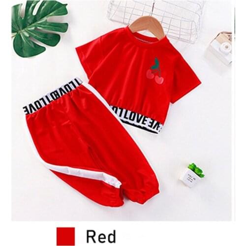 Newborn Baby Clothes Suit Kids Children Baby Girl Short-Sleeved Tops Trousers Alphabet Costume 2-Piece Set