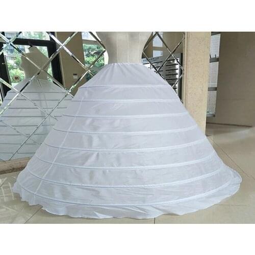 Inform Newly Design Wedding Dress Petticoat White Drawstring Strap 8 Hoops Performance Plus Size Long Petticoat