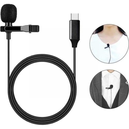 1.5m Mini Portable Lavalier Microphone Portable Clip-on Lapel Mic Wired USB 3.5mm Type-C Microfon For Phone for Laptop PC