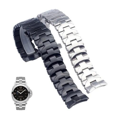Stainless steel watch band for P-anerai Luminor series PAM441 111 stainless steel strap mens steel strap watch chain 24MM