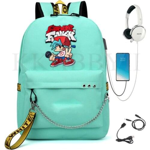 Usb Charging Backpacks Mochila Friday Night Funkin Cute Backpacks Back To School Bookbag Waterproof Teenager School Bags