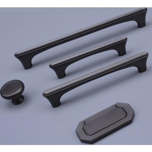Xipeiyi Modern Solid Cabinet Door Handl Gray Wardrobe Kitchen Knobs Concise Zinc Alloy Drawer Pulls For Furniture Hardware