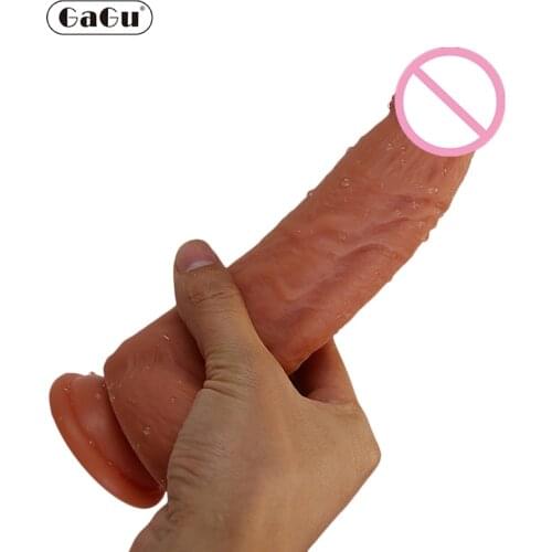 Super Realistic Soft Liquid Silicone Dildo Comfortable Anal Big Penis with Sucker Sex Toys for Women Strapon G-Spot Stimulation