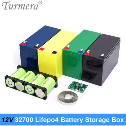 Turmera 12V Battery Storage Box with 4S 20A BMS Nickel Holder for 32700 Lifepo4 Uninterrupted Power Supply or 12V Motorcycle Use