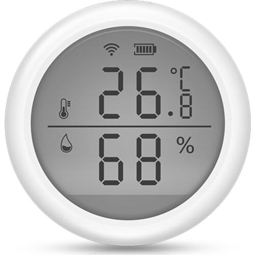 WiFi Smart Temperature Humidity Sensor Tuya APP Remote Control with LCD Screen High Accuracy T&H Sensor ℃/℉ Switchable