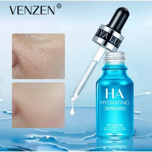 VENZEN Hyaluronic Acid Moisturizing Face Serum Shrink Pores Remove Fine Lines Anti-Aging Anti-Wrinkle Plant Cream Skin Care 15ML