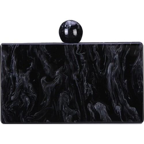 New Evening Bag Black Clutch Bag Acrylic Dinner Fashion Prom bag Crossbody Women Wedding black Party Bag Casual Evening Clutch