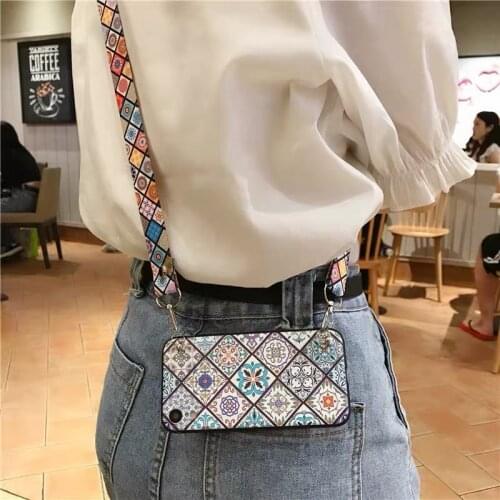 For Iphone 11 12 Pro Max Case Crossbody Lanyard Vintage Soft Back Cover for Iphone 6 6s 7 8 Plus X Xr Xs Max Se 2020 Case Coque