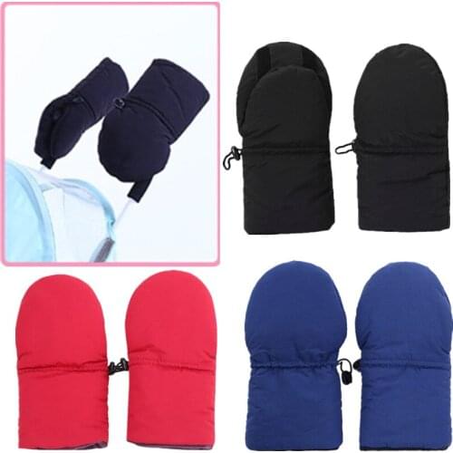 Waterproof Windproof Universal Winter Warm Baby Stroller Gloves Fleece Mitten Trolleys Pushchair Pram Carriage Hand Muff Cover