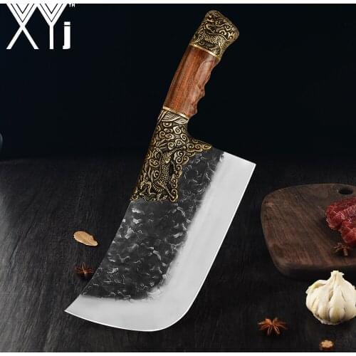 XYj Heavy-Duty Kitchen Cooking Tool Stainless Steel 9 Inch Meat Cleaver Butcher Slaughtering Knife Ultra Sharp Chef Accessory