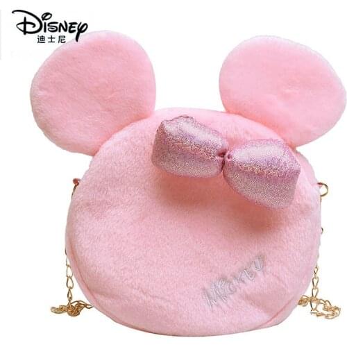 Disney Mickey Mouse Women Shoulder Bag Pink Girl Fashion Phone Bags Lady Handbag New Minnie Shopping Hobos