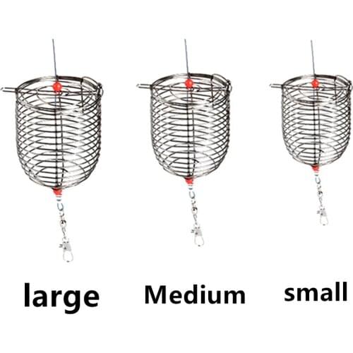 1pcs/outdoorWinter Fishing gear accessories Fishing bait boxBasket feeder with bait with cage hot fishing accessories Pesca lure
