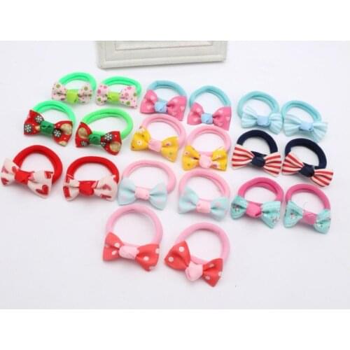 10 Pairs/lot- Children Hair Headdress Girls Hair Cute Baby Princess Lady Bow knot Elastic Hair Band Hair Accessories