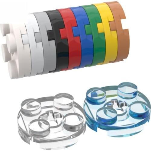 10PCS Bricks MOC 4032 2x2 round plate with Cross Shaft hole Assembles Building Blocks Bulk City Classic Brand Kids DIY Toys