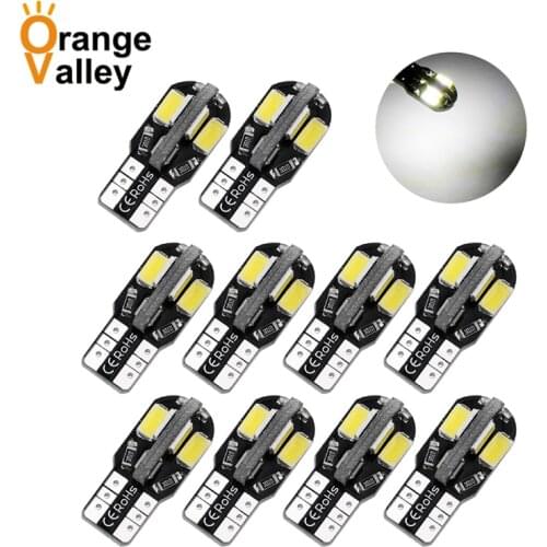10Pcs Best Price T10 Canbus Error Free 194 168 W5W 8 LED 5730 SMD White Car Auto Side Wedge Parking Lights Lamp Bulb DC12V