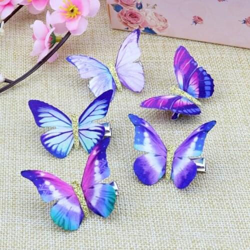 12 Pieces / lot Cute Kids Butterfly Hair Pins for Girls Lady Barrette Hairpins Hair Accessories Hair Clip Set Headwear Tool