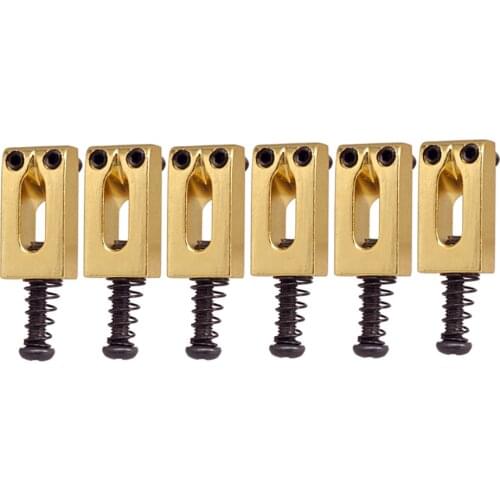 6Pcs Guitar Tremolo Concave Saddles For Electric Guitar String Savers -Gold