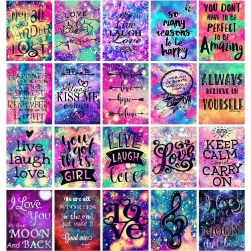 Letters Diamond Painting Abstract Mosaic Art Sticker Embroidery Rhinestone Picture Puzzle Toys Children Gifts Decor Small Size