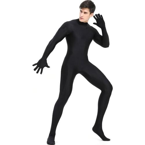 AOYLISEY Adult Black Full Body Zentai Skin Bodysuit Jumpsuit Unisex Suit for Women Spandex Unitard Cosplay Hollween Costume