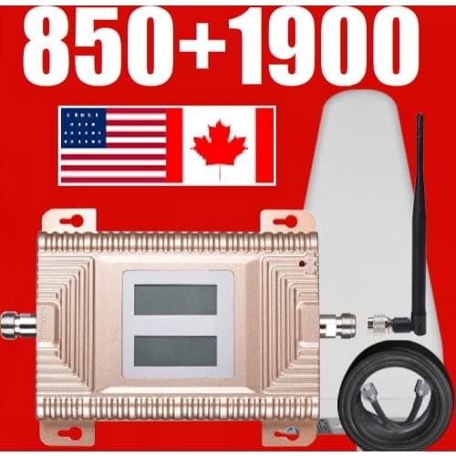 B4 B5 850MHZ 1700 2100 MHZ 3G 4G lte fdd booster repeater amplifier WITH INDOOR OMNI WHIP ANTENNA AND INDOOR OMNI ANTENNAS