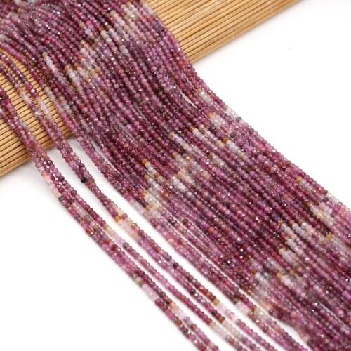 Natural Stone Beads Round Shape Faceted Ruby Exquisite Loose Spacer Beaded For Jewelry Making DIY Bracelet Necklace Accessories