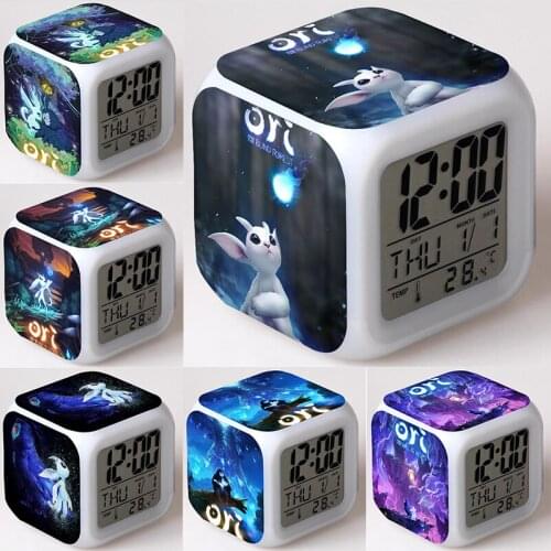 Ori and the Will of the Wisps Clock Alarm Toddler LED Figure Touch Light Desk Watch Ori Kids Boys Girls Figurine Sleeping Toys