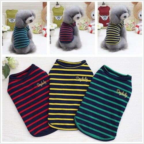 Cheap Dog Vest Striped Summer Pet Clothes for Dogs Cat Vest Shirt Clothing for Dogs Costume Small Medium Dog Chihuahua Yorkshire