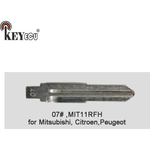 KEYECU 25x KEYDIY Universal Remotes Flip Key Blade Blade 07# ,MIT11RFH for Mitsubishi, for Citroen, for Peugeot