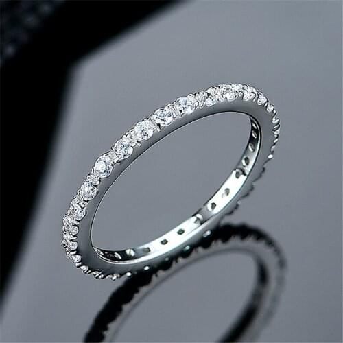 DY 925 Sterling Silver Ring With Clear Cubic Zirconia Stylish Simple Ring For Female Daily Wear Fashion Accessories Jewelry