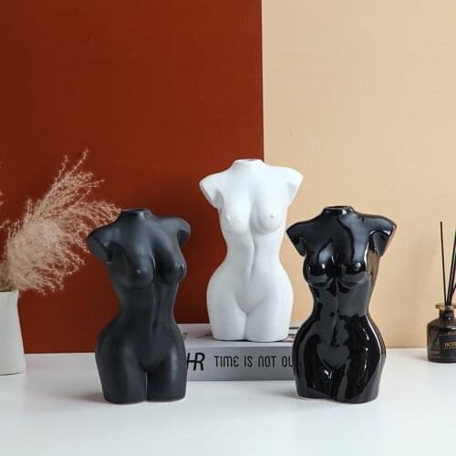 Nordic Creative Ceramics Woman Body Art Vase Living Room Dining Table Dried Flower Vases Ornaments Home Decoration Accessories