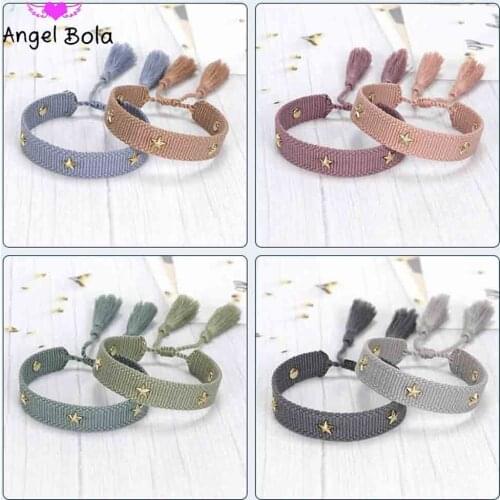 Fashion Bohemian Embroidered Braided Tassel Bracelet Hand-knitted Bracelet Friendship Ethnic Christmas Gift for Women