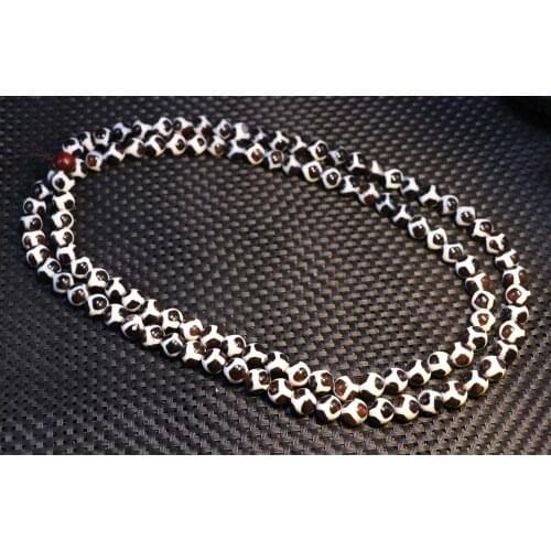 Treasure Magic Tibetan Old Agate Turtle Shell Longevity dZi Bead 108 Prayer Necklace $$$ Timestown UPD22