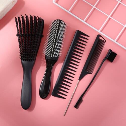 5pcs Hair Brush Comb Set Hair Detangling Comb Massage Brush Styling Tools for Curly Hair Brush Detangler Hairbrush