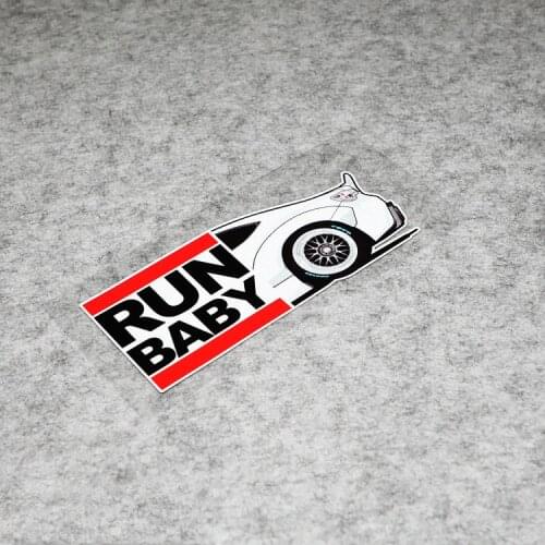 NO.S382 BRZ Reflective Modified Car Stickers RUN BABY JDM Hella Flush Japanese Style Windshield Stickers and Decals