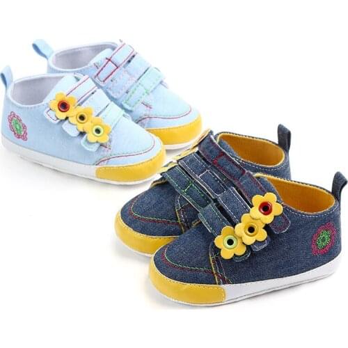 Newborn Baby Girls Shoes Soft Sole Denim Infant Casual Shoes For Girls Baby Moccasins Shoes Firstwalkers Sapato Bebe F181