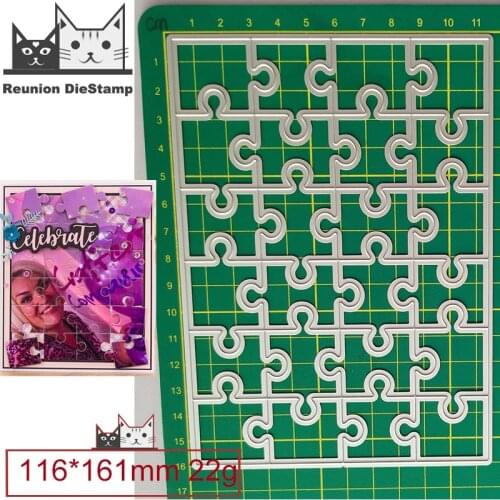 New Design Craft Metal Die Cuts Rectangle Puzzle Cutting Die Scrapbook Album DIY Paper Card Embossing Stencils