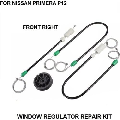 WINDOW REGULATOR REPAIR CABLES AND ROLLER FOR NISSAN QASHQAI FRONT-RIGHT 2002-2016