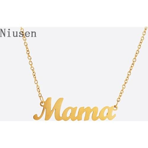 Letter Mama Necklace Dainty "Mama" Charm Necklace Love Gift For Mom Mother Grandmother Delicate Word Jewelry Mothers Day Gift