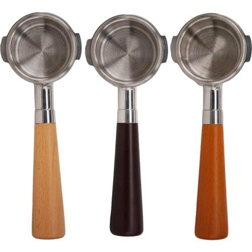 58MM Portafilter Wood Coffee Machine Bottomless Filter Holder Portafilter For Expobar Wooden Handle Accessory E61 Universal